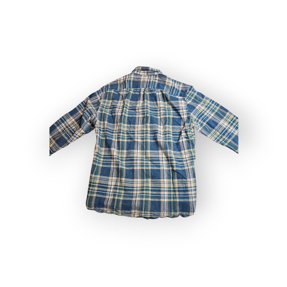 J. Crew Mercantile Slim Fit Plaid Button Down Shirt Blue Green Medium - Picture 5 of 5